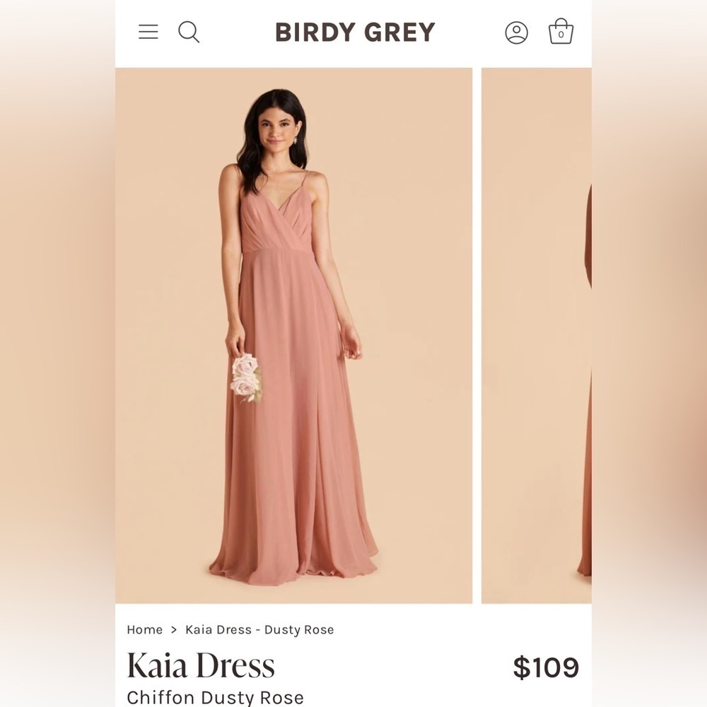 Birdy Grey Kaia Chiffon Dusty Rose Dress - Picture 5 of 11